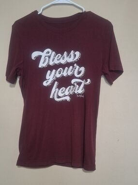 Bless Your Heart Graphic Tee - Unbranded Burgundy Women’s Top